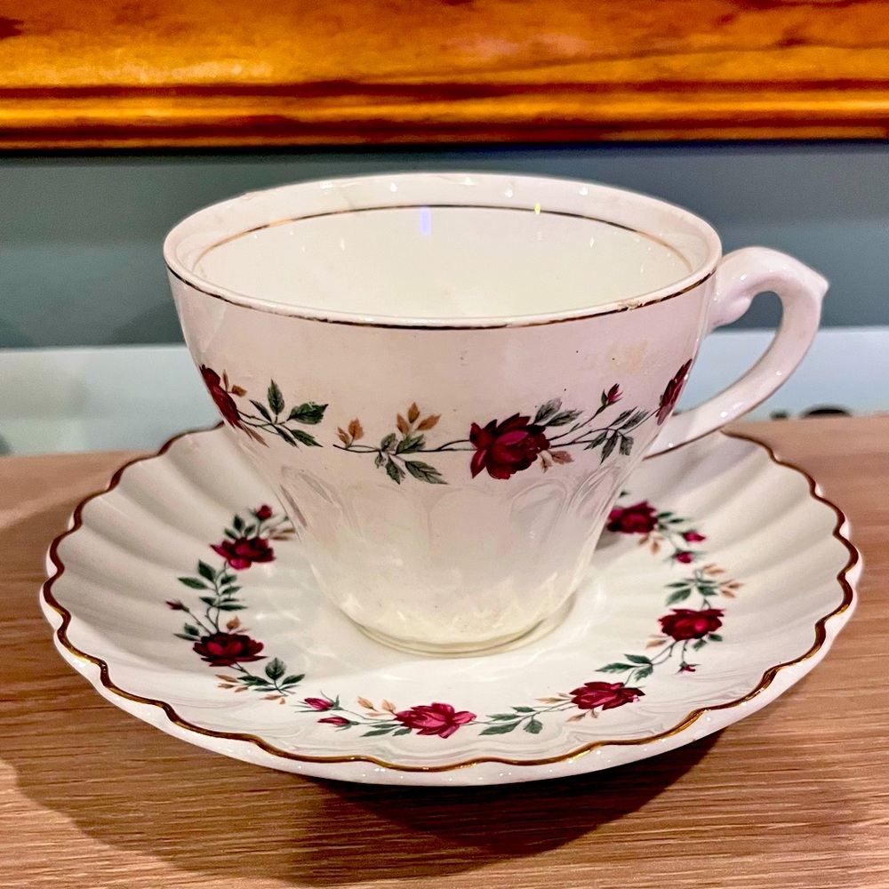 J&G Meakin England Rose Marie Tea Cup & Saucer